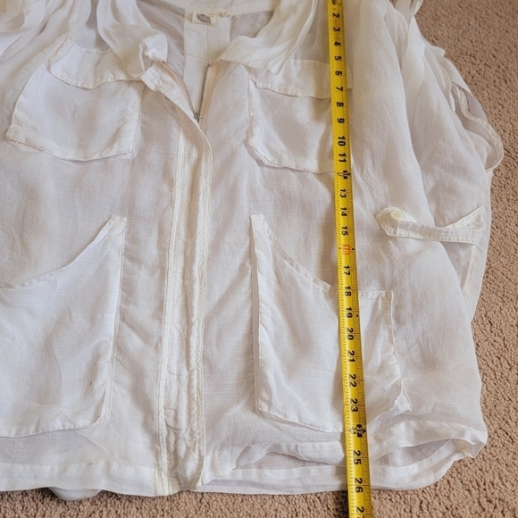 Anthropologie Lilka Oversized White Zip Up Top XS/S - Picture 10 of 11